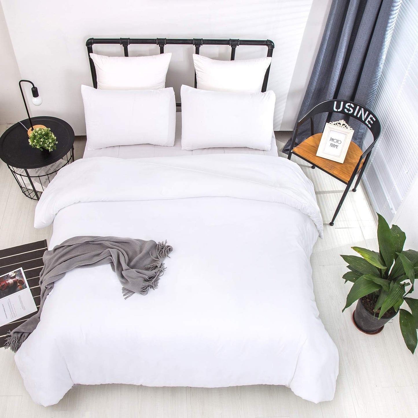 White Queen Comforter Set 3Pcs White Bedding Comforter Sets