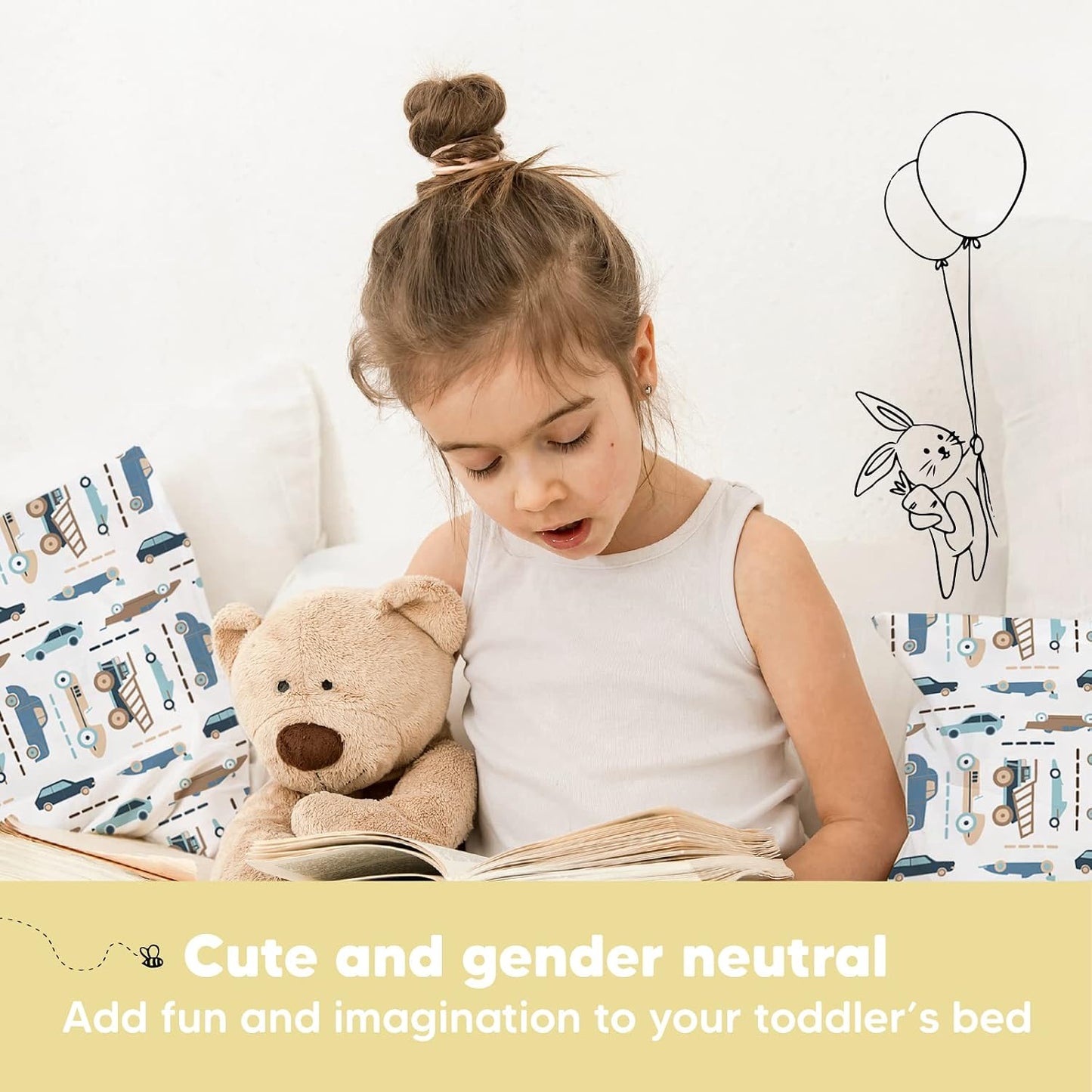 Toddler Pillow with Pillowcase, 13X18 My Little Dreamy Pillow (Vroom)