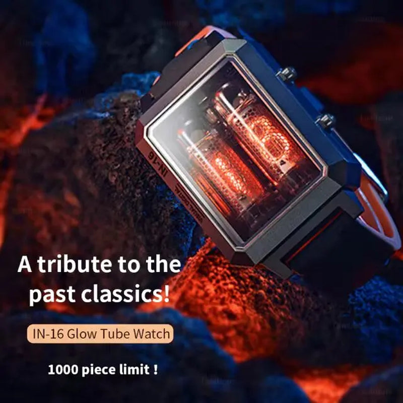 New CYBERPUNK Watch IN-16 Nixie Tube Watch Hour&Minute Display Wireless Charge