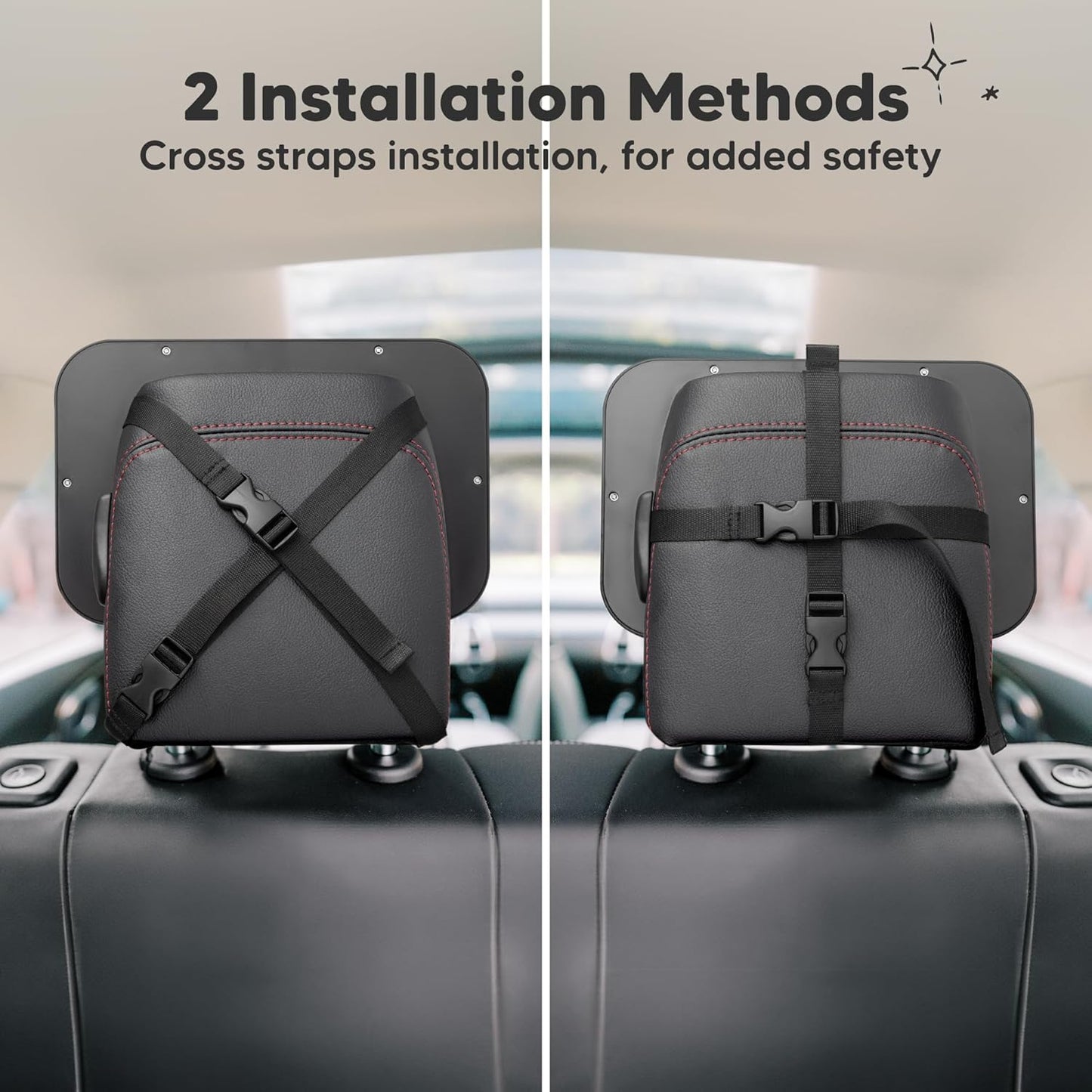 Baby Car Seat Mirror, Wide View, Shatterproof (Matte Black)