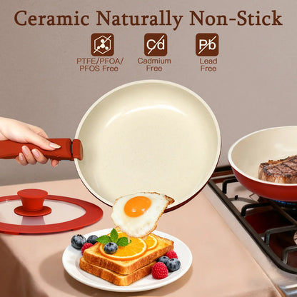 Gipp Non-Stick Cookware Set (5/11/21-Piece) with Detachable Handle, Frying Pan, Saucepan, Lid, Silicone Details, Induction Compatible, Oven Safe for RV Kitchen Use