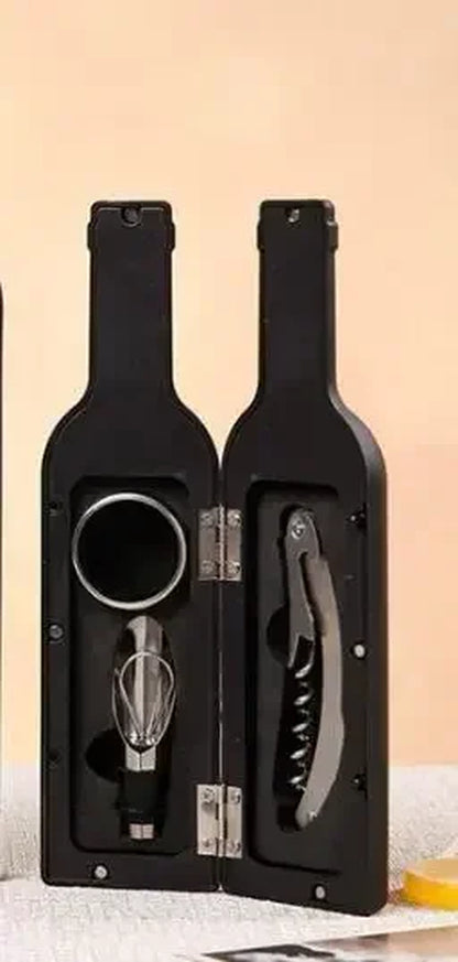 Deluxe Wine Opener Accessories Gift Tools Set with Waiters Corkscrew 5 Piece Bottle Opening Kit