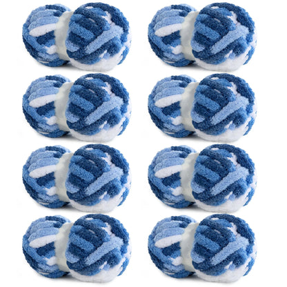 HOMBYS Tie-Dye Chunky Chenille Yarn - 8-Pack Super Bulky Crafting Supplies for Hand Knitting, Oversized Crochet Projects, DIY Crafts with Softness, Maker Flowers Mini Gift Garland, Chunky Yarn, Oversized Crochet Yarn -- Ornament