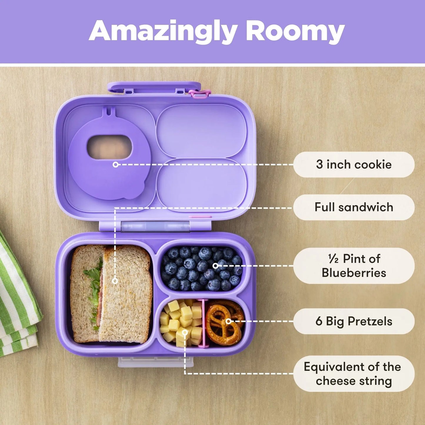 OMIE Omiebox Lite - Lightweight Plastic Rectangular Single Unit Cold-Lunch Bento Box, Kitchenware Lunch Boxes (TTS), Tableware