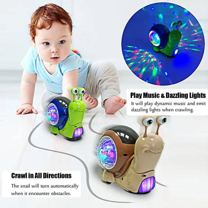 Crawling Snail Baby Toy Walking Tummy Time Dancing Early Educational Interactive Musical Light Toys Toddler for Kids Gifts