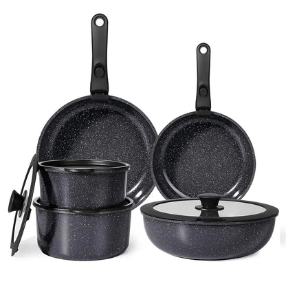 Gipp Non-Stick Cookware Set (5/11/21-Piece) with Detachable Handle, Frying Pan, Saucepan, Lid, Silicone Details, Induction Compatible, Oven Safe for RV Kitchen Use