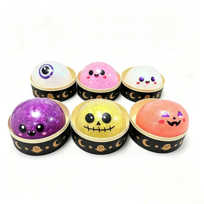 Halloween Cute Scary Ghost Maruko Squishy Squeeze Toy Set, Mini Portable Stress Toy, Sensory Products for Halloween Things, Party Treat Bag Fillers & Mini Gifts