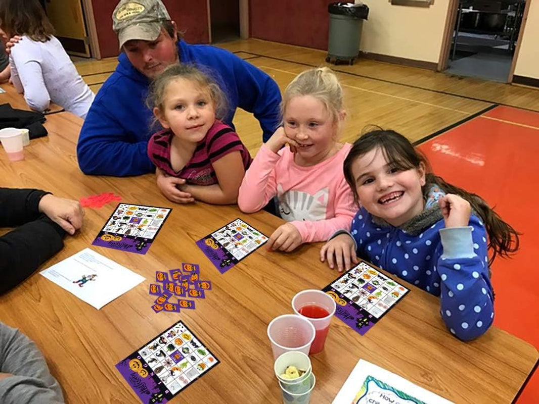 Halloween Bingo Game for 24 Players, Party Games for Kids Classroom