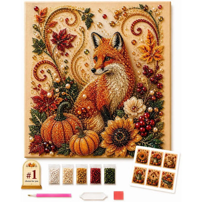 Autumn Pearl Painting Kit - Pearl Art Diy Kits for Adults Autumn (Pumpkin) | 12 * 12-Inch Beginner-Friendly Crafting with Selected Fall Scenes, a Relaxing DIY Project for Sparkling Autumn Artwork