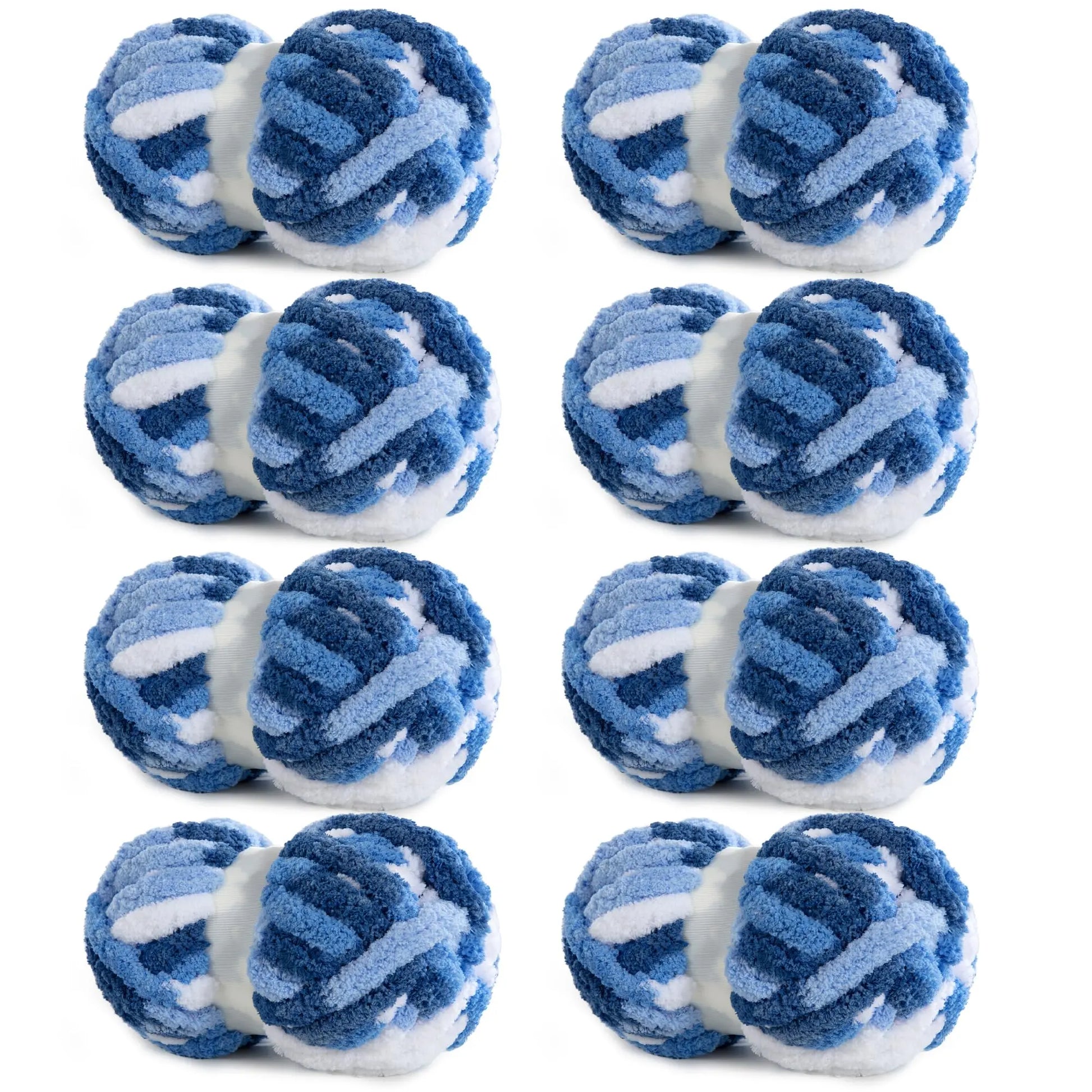 HOMBYS Tie-Dye Chunky Chenille Yarn - 8-Pack Super Bulky Crafting Supplies for Hand Knitting, Oversized Crochet Projects, DIY Crafts with Softness, Maker Flowers Mini Gift Garland, Chunky Yarn, Oversized Crochet Yarn -- Ornament