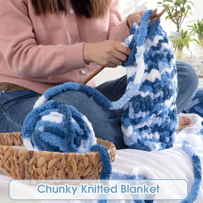 HOMBYS Tie-Dye Chunky Chenille Yarn - 8-Pack Super Bulky Crafting Supplies for Hand Knitting, Oversized Crochet Projects, DIY Crafts with Softness, Maker Flowers Mini Gift Garland, Chunky Yarn, Oversized Crochet Yarn -- Ornament