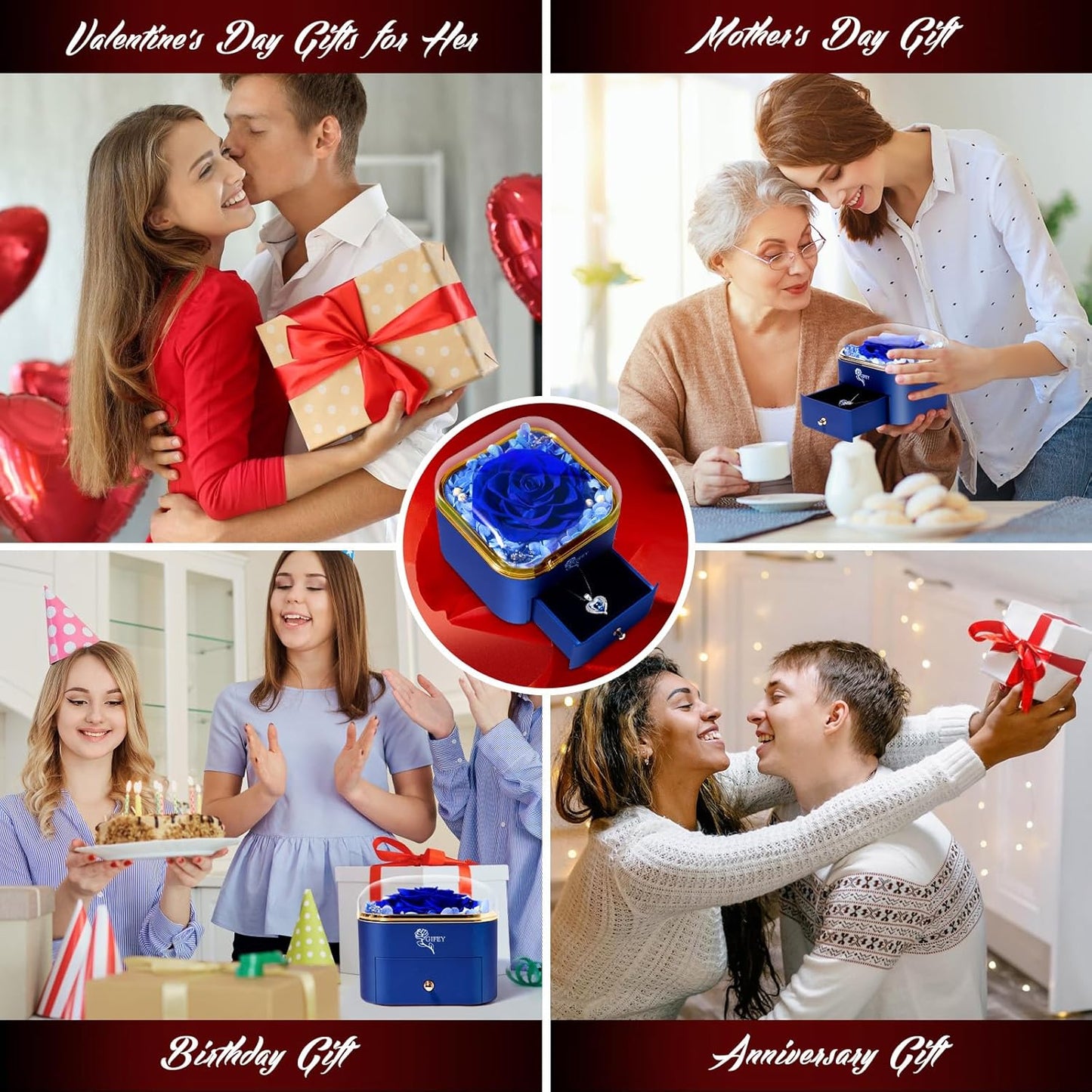 Rose Gifts for Mom, Preserved Eternal Flowers Rose Gifts for Women Wife Girlfriend on Mothers Day Anniversary Birthday Gifts for Women