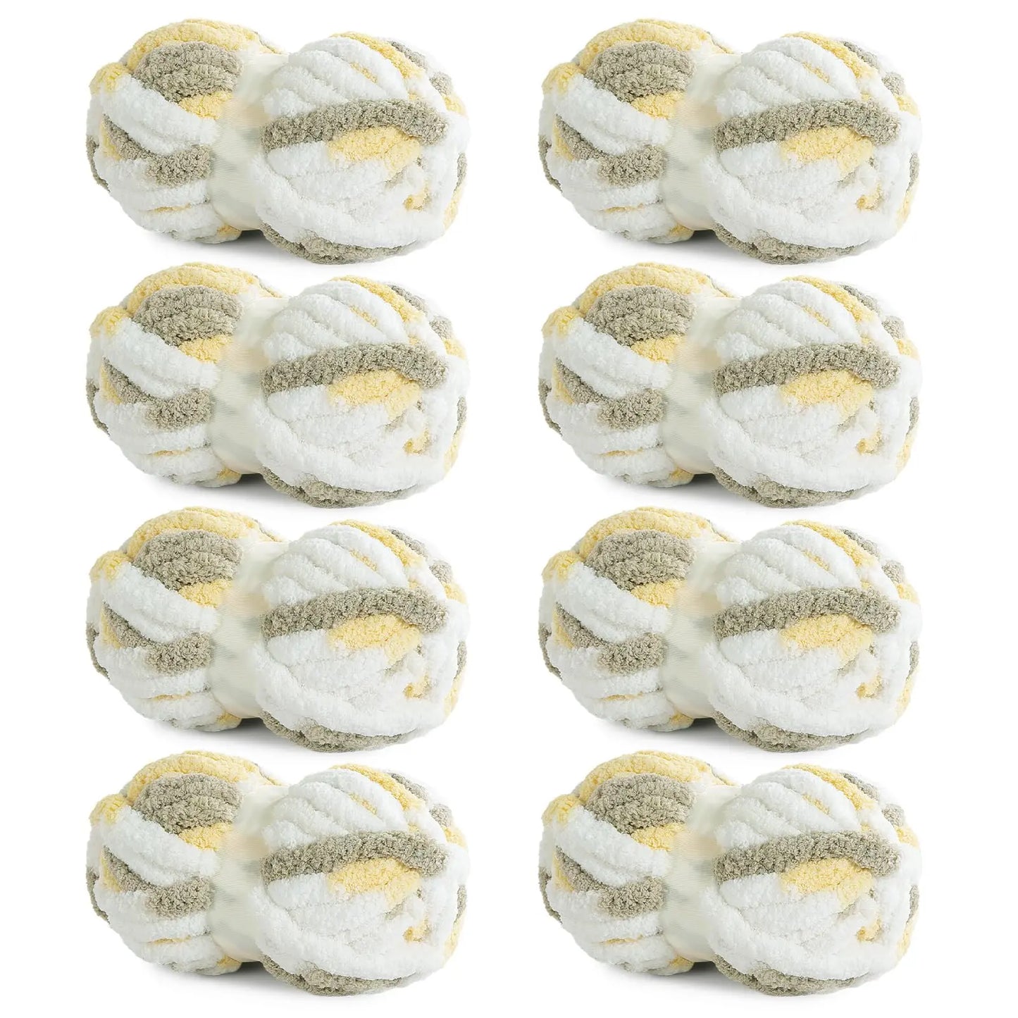 HOMBYS Tie-Dye Chunky Chenille Yarn - 8-Pack Super Bulky Crafting Supplies for Hand Knitting, Oversized Crochet Projects, DIY Crafts with Softness, Maker Flowers Mini Gift Garland, Chunky Yarn, Oversized Crochet Yarn -- Ornament