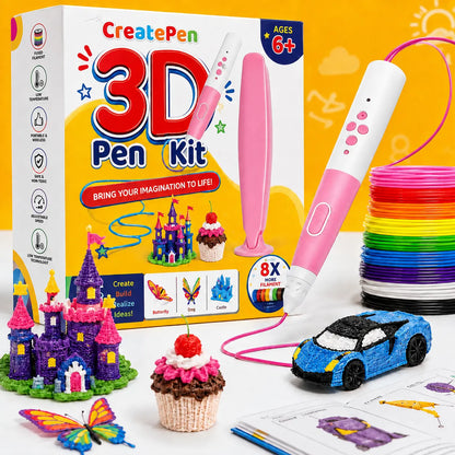 LAX Gadgets 3D Printing Pen – Adjustable Speed & Temperature, DIY 3D Drawing Pen with Filament Refills for Kids, Adults, Arts, Crafts, STEM Learning & Creative Projects