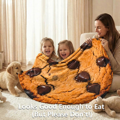 Chocolate Cookies Printed Throw Blanket, Realistic Funny Food Blanket for Adults and Kids, 300GSM Soft Throw for Couch, Sofa, Bed, Fun Home Decor for All Seasons, 60 Inches