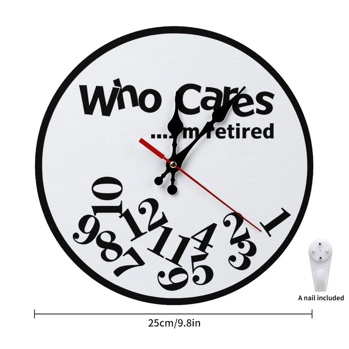 10-12 Inch DIY Funny Retirement Wall Clock, Easy-Assemble Novelty Clock with Silent Movement, Humorous Home & Room Decor for Office Man Cave, Analog Clock