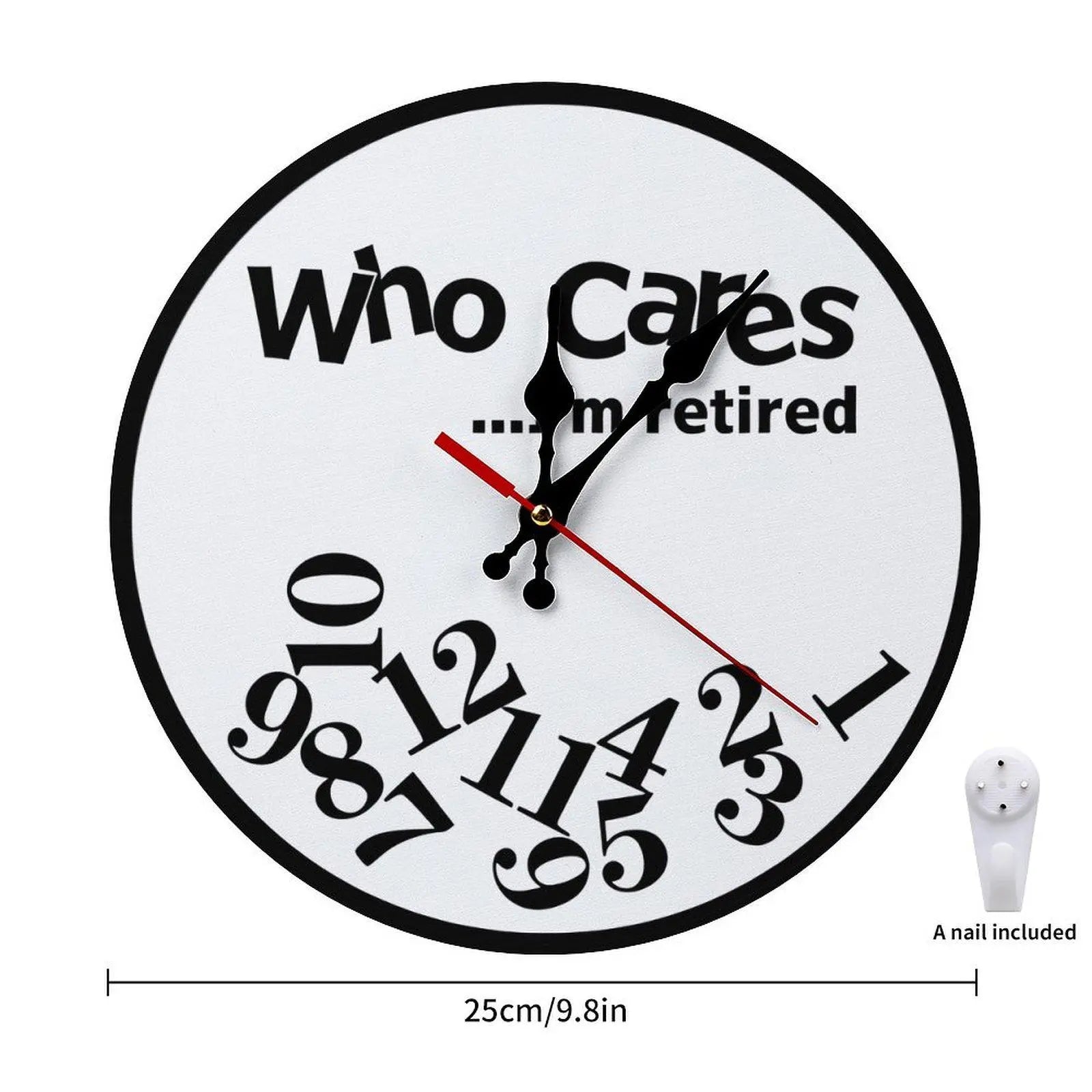 10-12 Inch DIY Funny Retirement Wall Clock, Easy-Assemble Novelty Clock with Silent Movement, Humorous Home & Room Decor for Office Man Cave, Analog Clock