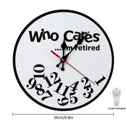10-12 Inch DIY Funny Retirement Wall Clock, Easy-Assemble Novelty Clock with Silent Movement, Humorous Home & Room Decor for Office Man Cave, Analog Clock