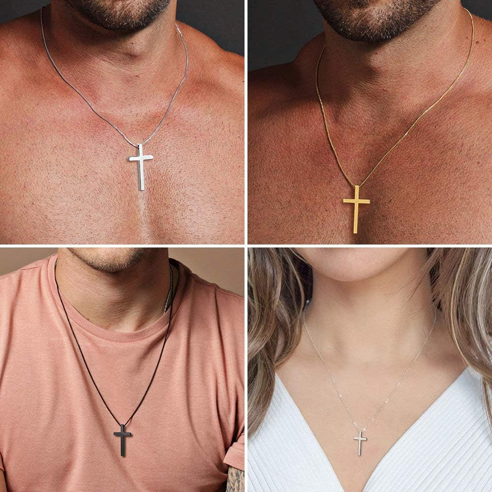 Cross Necklace for Men Teen Boys 16-30 Inch