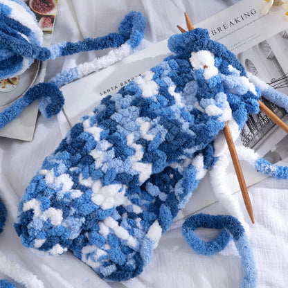 HOMBYS Tie-Dye Chunky Chenille Yarn - 8-Pack Super Bulky Crafting Supplies for Hand Knitting, Oversized Crochet Projects, DIY Crafts with Softness, Maker Flowers Mini Gift Garland, Chunky Yarn, Oversized Crochet Yarn -- Ornament