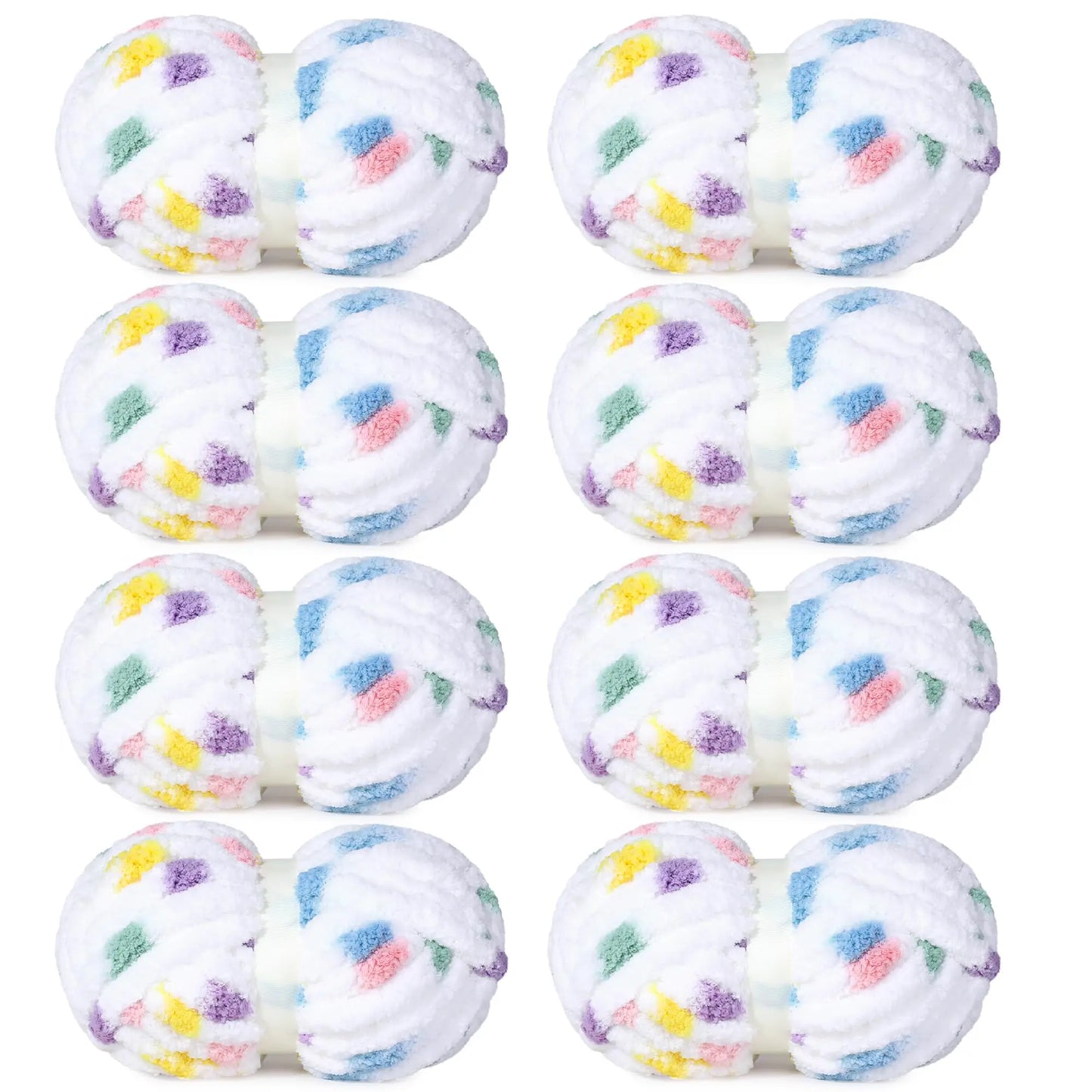 HOMBYS Tie-Dye Chunky Chenille Yarn - 8-Pack Super Bulky Crafting Supplies for Hand Knitting, Oversized Crochet Projects, DIY Crafts with Softness, Maker Flowers Mini Gift Garland, Chunky Yarn, Oversized Crochet Yarn -- Ornament