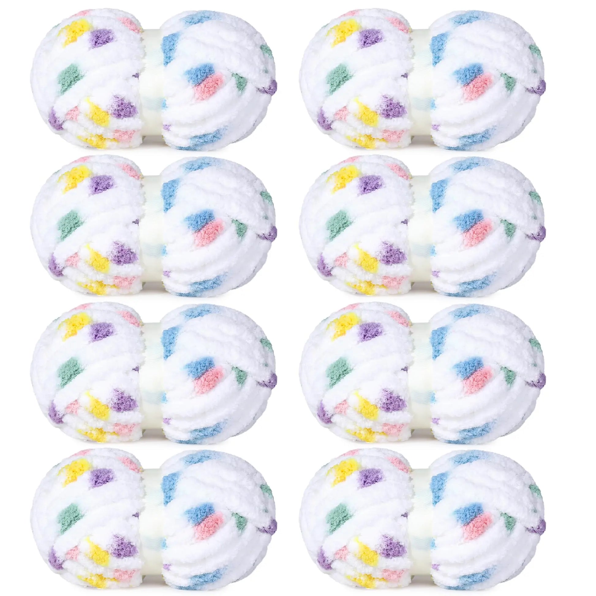 HOMBYS Tie-Dye Chunky Chenille Yarn - 8-Pack Super Bulky Crafting Supplies for Hand Knitting, Oversized Crochet Projects, DIY Crafts with Softness, Maker Flowers Mini Gift Garland, Chunky Yarn, Oversized Crochet Yarn -- Ornament