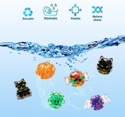 24 Pack Halloween Squishy Toys for Kids, Kawaii Mini Stress Balls, Soft Sensory Fidget Squeeze Toys, Bulk Party Favors, Trick-Or-Treat Goodie Bag Fillers, Halloween Decorations & Gifts