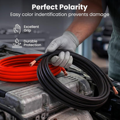 Earit 0 Gauge Wire, 1/0 Battery Cable, CCA Red Power Wire, 25FT