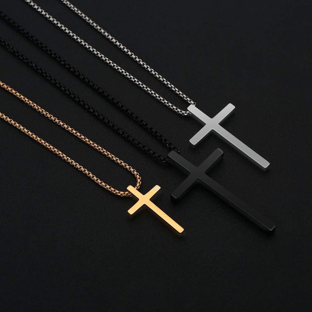 Cross Necklace for Men Teen Boys 16-30 Inch