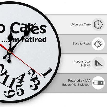 10-12 Inch DIY Funny Retirement Wall Clock, Easy-Assemble Novelty Clock with Silent Movement, Humorous Home & Room Decor for Office Man Cave, Analog Clock