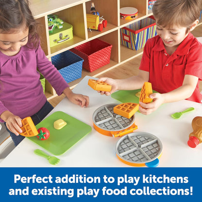 New Sprouts Waffle Time - Breakfast Pretend Play Food Kitchen Toys, Montessori Educational Game, Fine Motor Skills, Gifts for Boys and Girls