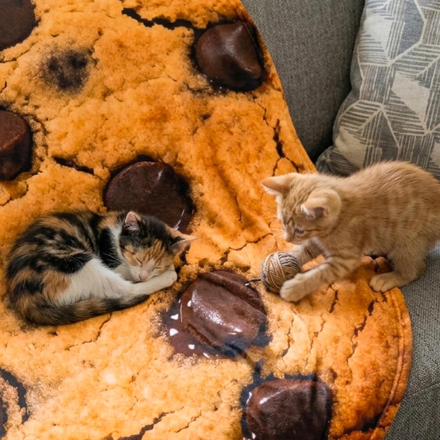 Chocolate Cookies Printed Throw Blanket, Realistic Funny Food Blanket for Adults and Kids, 300GSM Soft Throw for Couch, Sofa, Bed, Fun Home Decor for All Seasons, 60 Inches