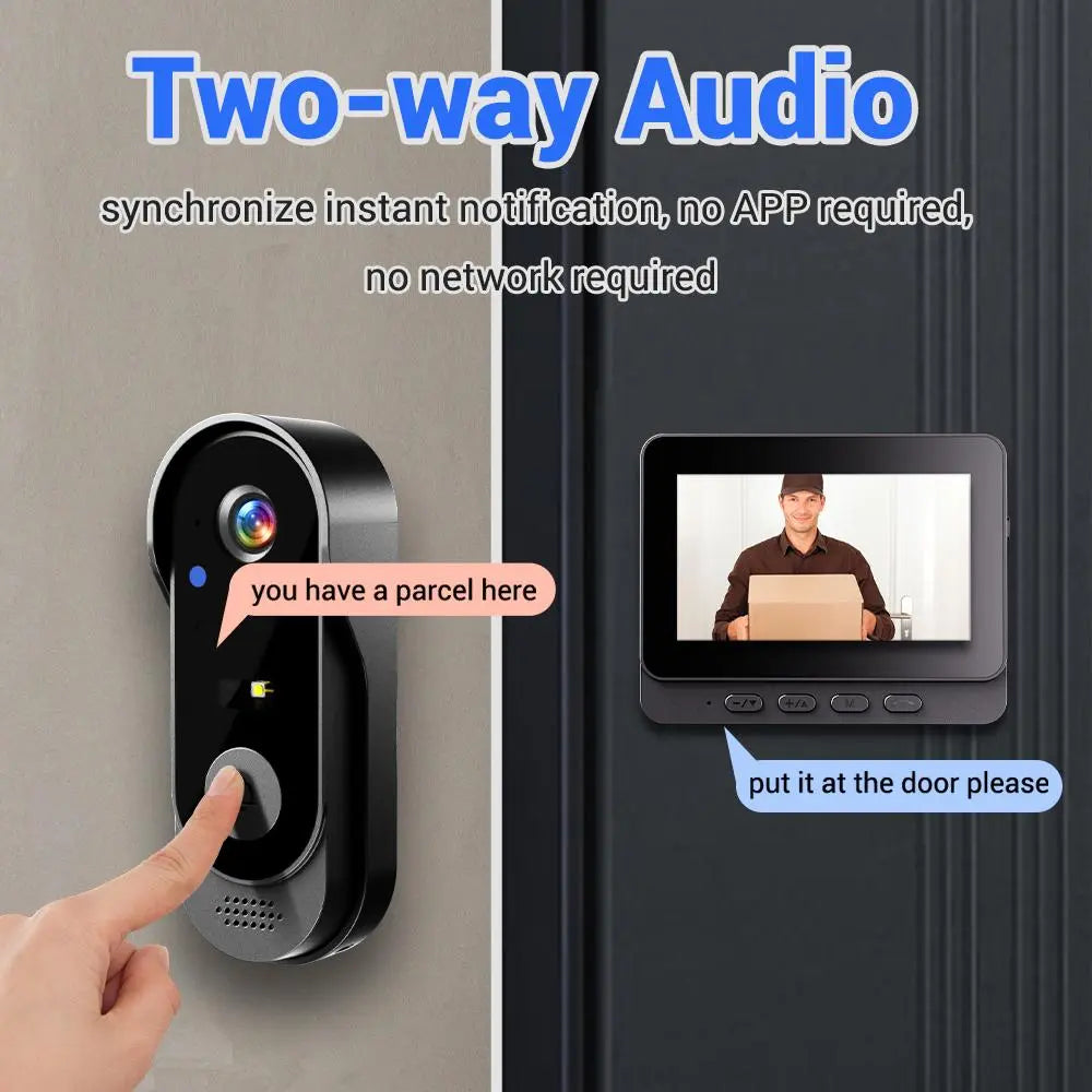 X8 Wireless Rechargeable Smart Visual Doorbell Camera, Home Security Cameras with Night Vision, 2-Way Talk, Waterproof Sensor Alarm, Video Intercom & Privacy Protection, Two-Way Talk