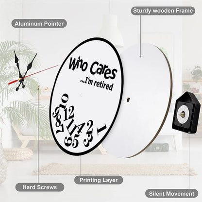 10-12 Inch DIY Funny Retirement Wall Clock, Easy-Assemble Novelty Clock with Silent Movement, Humorous Home & Room Decor for Office Man Cave, Analog Clock