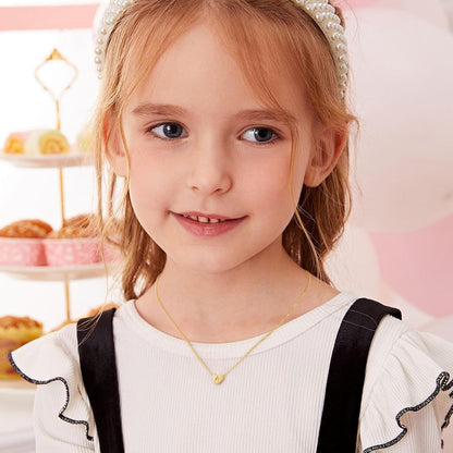 Heart Initial Necklace for Girls, 14K Gold Plated Birthday Gift