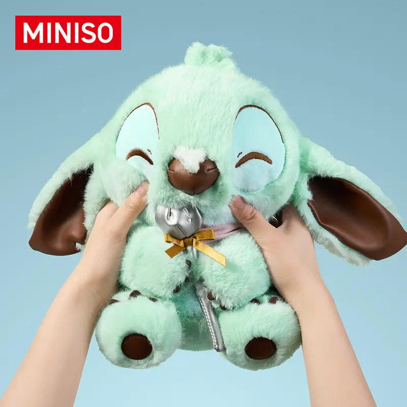 Disney Stitch Sitting Plush Figure, Cute Mint Green Seated Stuffed Doll, Soft Fluffy Stitch Toy, Adorable Gift for Kids & Friends