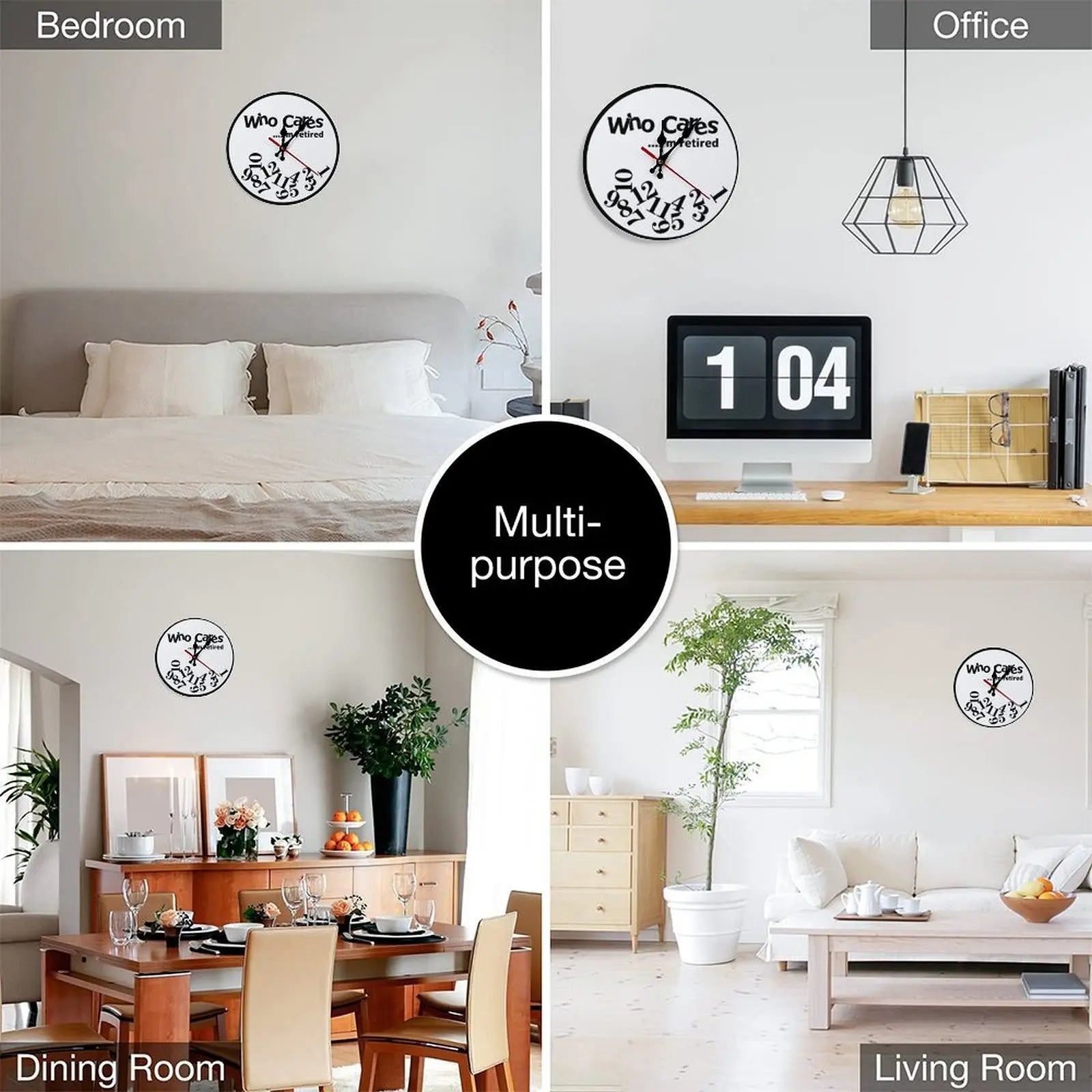 10-12 Inch DIY Funny Retirement Wall Clock, Easy-Assemble Novelty Clock with Silent Movement, Humorous Home & Room Decor for Office Man Cave, Analog Clock