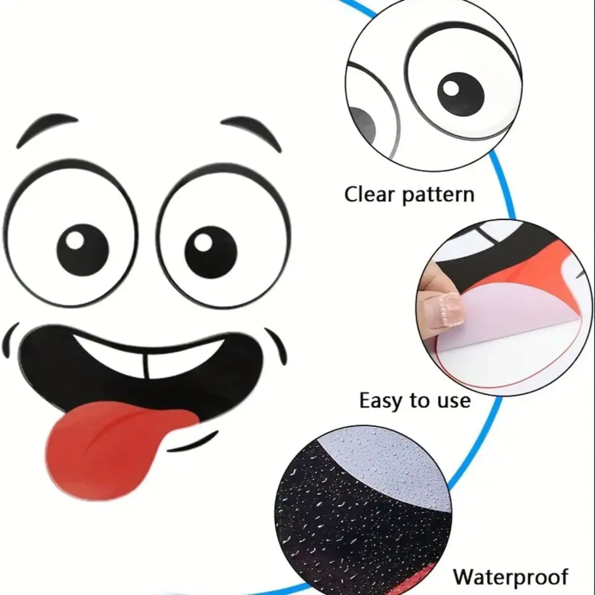 4/8Pcs Interesting Cartoon Face Self-Adhesive Disposable Stickers, Home Decor for Bathroom Trash Can & Refrigerator, Wall Art Decorative Decals
