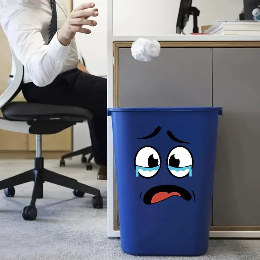 4/8Pcs Interesting Cartoon Face Self-Adhesive Disposable Stickers, Home Decor for Bathroom Trash Can & Refrigerator, Wall Art Decorative Decals
