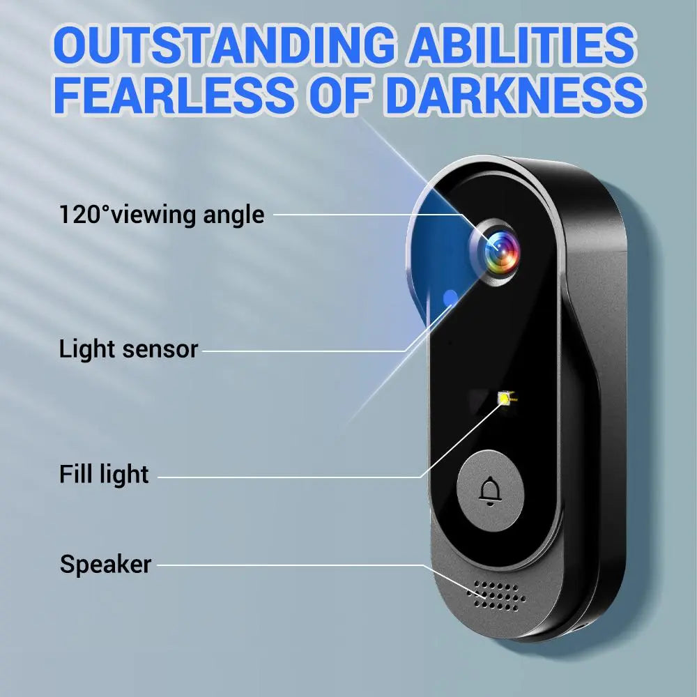 X8 Wireless Rechargeable Smart Visual Doorbell Camera, Home Security Cameras with Night Vision, 2-Way Talk, Waterproof Sensor Alarm, Video Intercom & Privacy Protection, Two-Way Talk