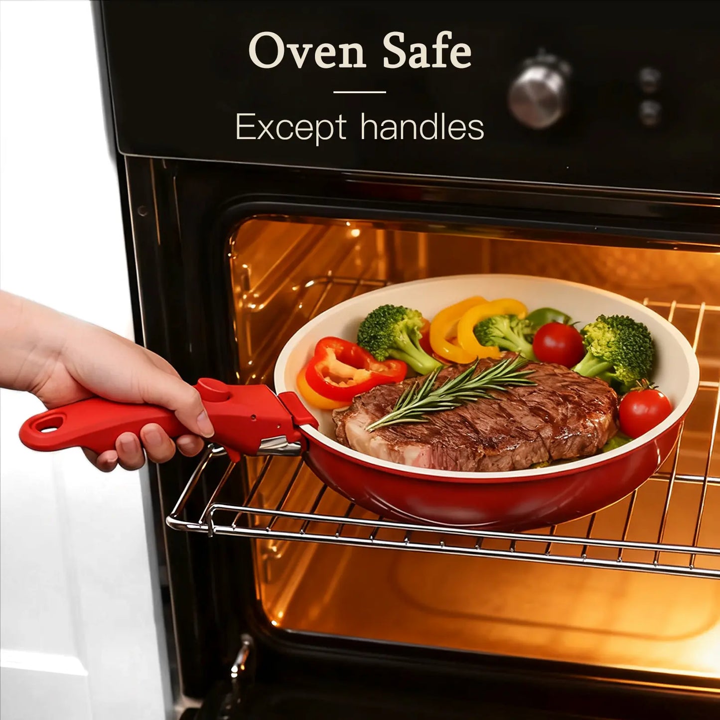 Gipp Non-Stick Cookware Set (5/11/21-Piece) with Detachable Handle, Frying Pan, Saucepan, Lid, Silicone Details, Induction Compatible, Oven Safe for RV Kitchen Use