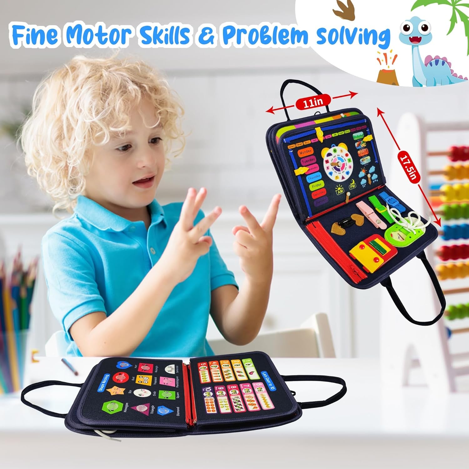 Busy Board for Toddlers 3+ Years Old, Montessori Sensory Toy