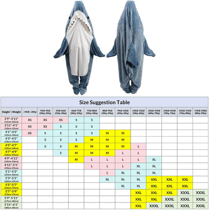 Shark Blanket Hoodie Onesie for Adult & Kid, Wearable Shark Sleeping Bag, Soft Cozy Onesie Costume