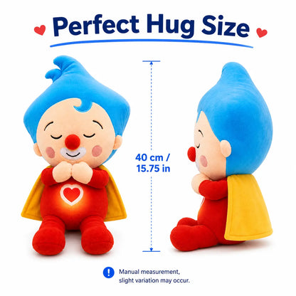 Breathing Clown Light-Up Stuffed Doll - Cute Look, Heart Glow, Plush Fabric Cuddle Toy for Bedtime Snuggles, Ideal Gift for Kids & Plush Collectors for Birthdays, Holidays