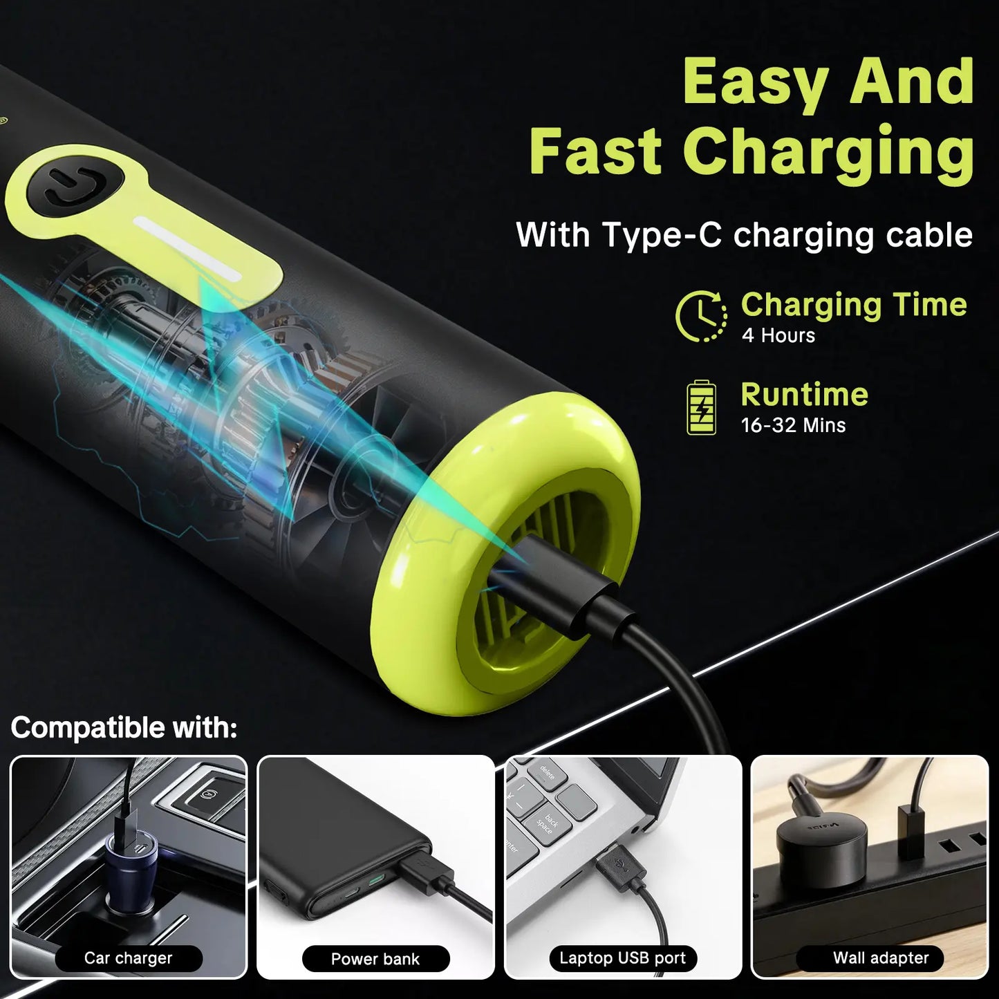 SEESE Car Vacuum Portable Cordless, 20000Pa 2 in 1 Vacuum Cleaner&Air Duster, 100W Brushless Motor Handheld Vacuum Cordless with 6000Mah Battery, Multi-Nozzles for Car, Home, Office, Pet Backtoschool