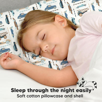 Toddler Pillow with Pillowcase, 13X18 My Little Dreamy Pillow (Vroom)