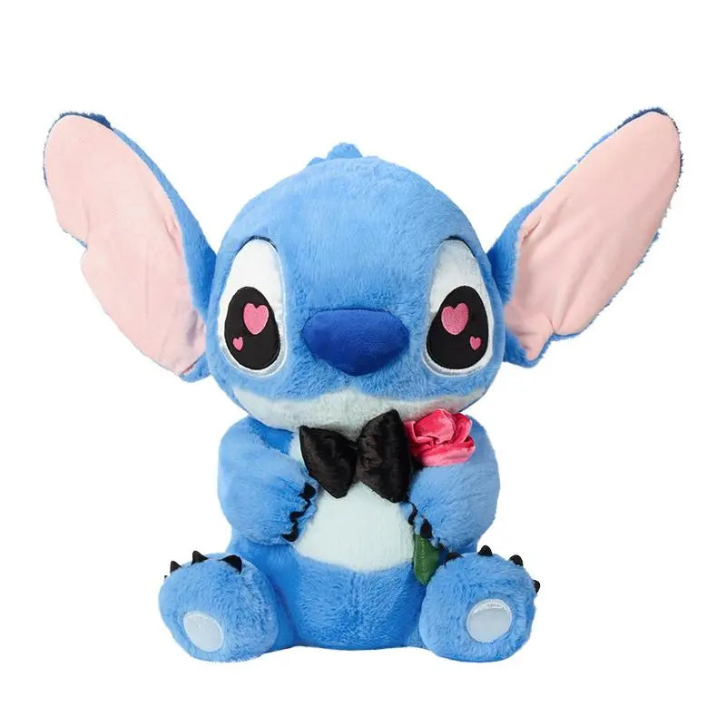 Disney Stitch Sitting Plush Figure, Cute Mint Green Seated Stuffed Doll, Soft Fluffy Stitch Toy, Adorable Gift for Kids & Friends