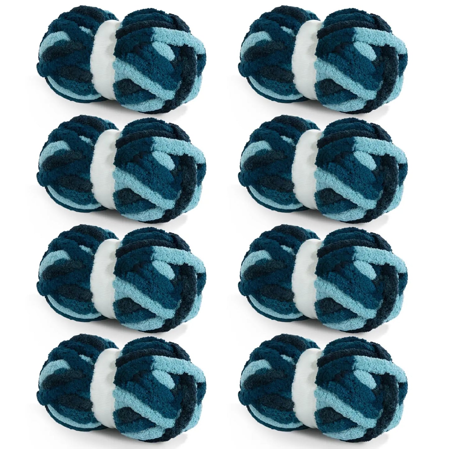 HOMBYS Tie-Dye Chunky Chenille Yarn - 8-Pack Super Bulky Crafting Supplies for Hand Knitting, Oversized Crochet Projects, DIY Crafts with Softness, Maker Flowers Mini Gift Garland, Chunky Yarn, Oversized Crochet Yarn -- Ornament
