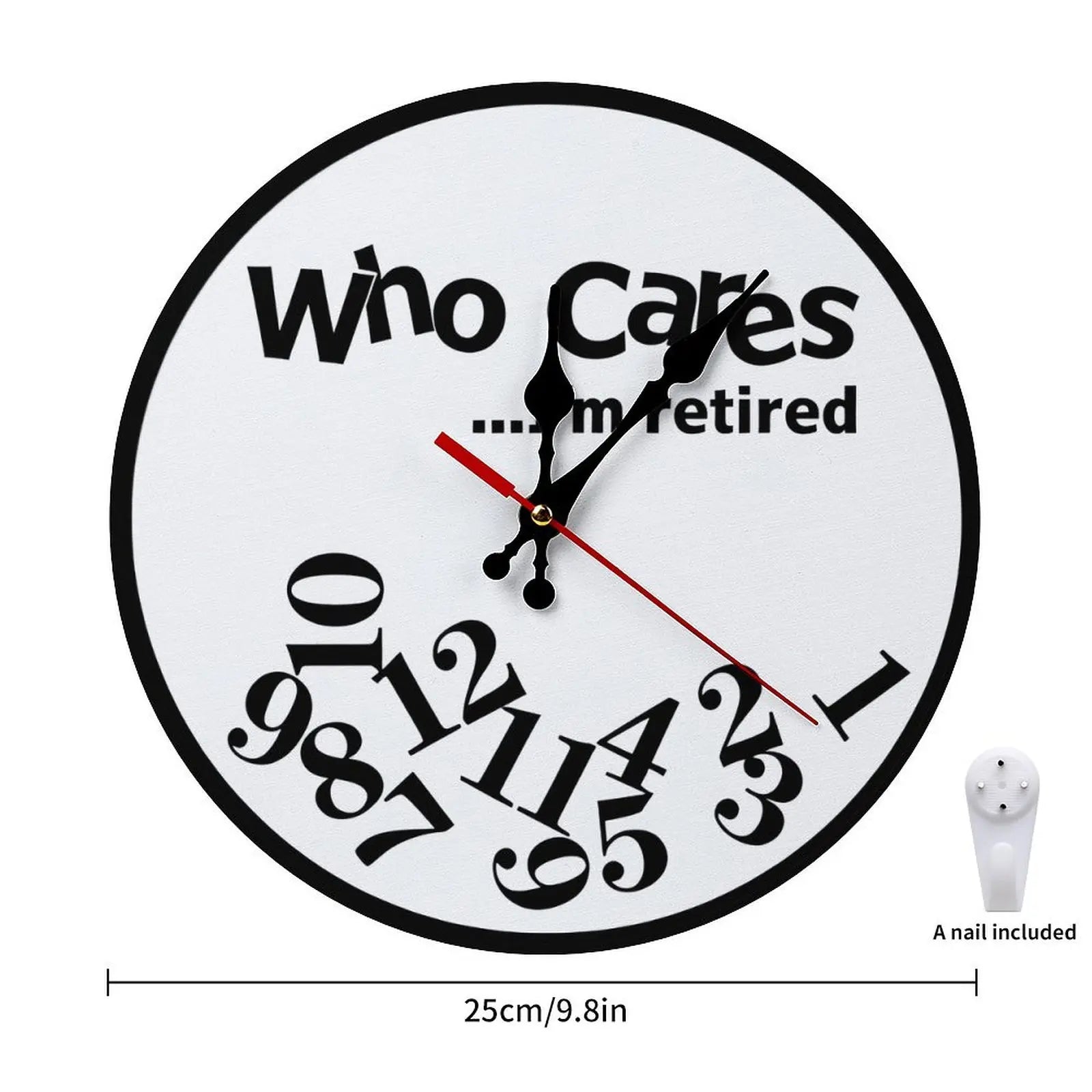 10-12 Inch DIY Funny Retirement Wall Clock, Easy-Assemble Novelty Clock with Silent Movement, Humorous Home & Room Decor for Office Man Cave, Analog Clock