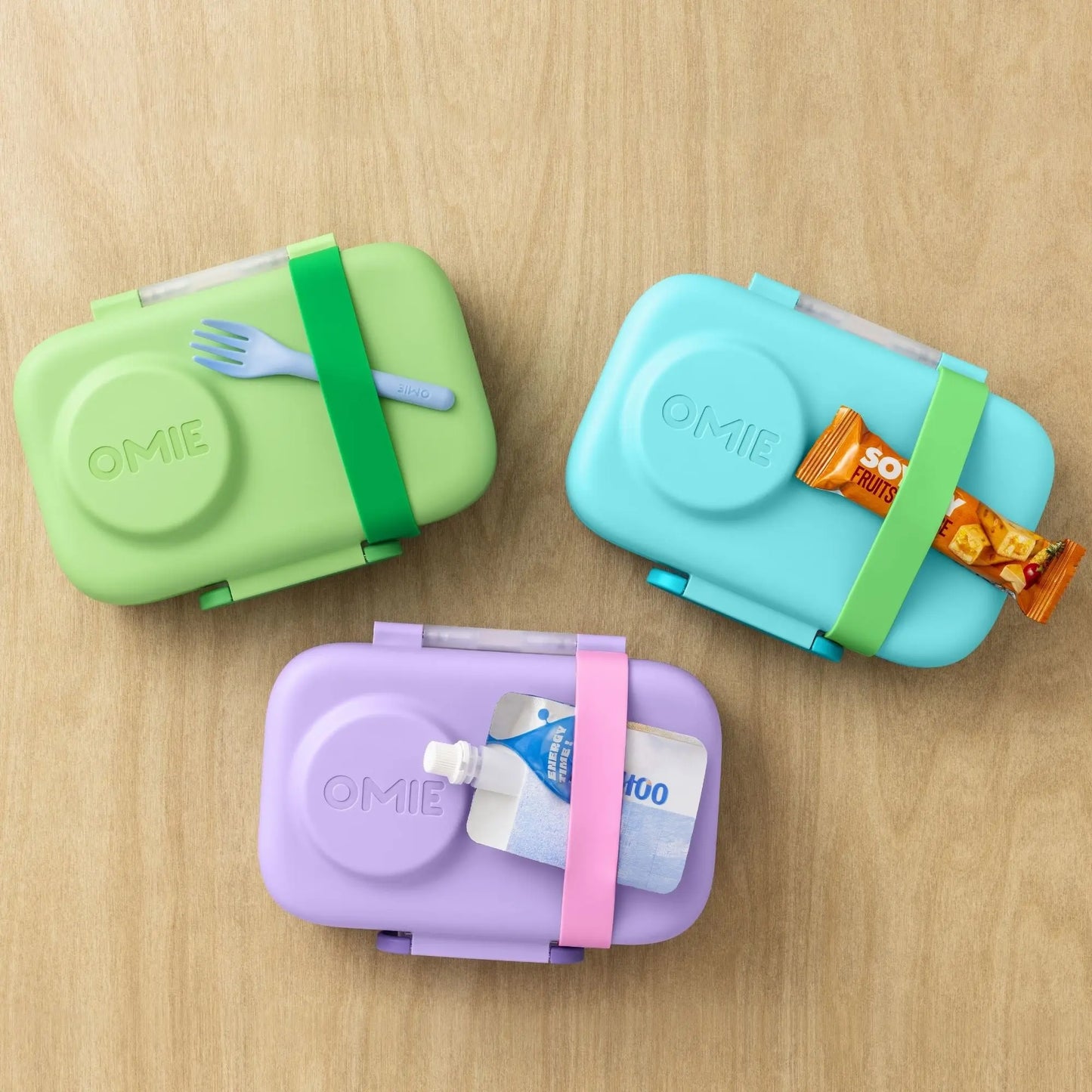 OMIE Omiebox Lite - Lightweight Plastic Rectangular Single Unit Cold-Lunch Bento Box, Kitchenware Lunch Boxes (TTS), Tableware